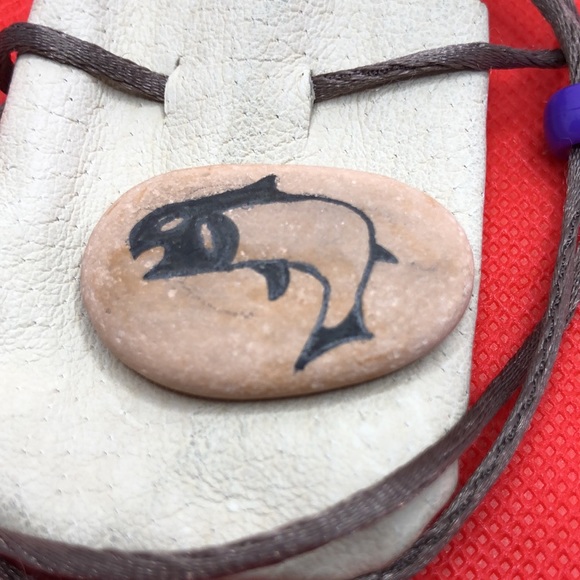 First Nations Art - Salmon on stone - Picture 2 of 10